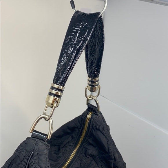 Stuart WeitzmanBlack Quilted Fabric Hobo Bag - Picture 2 of 16